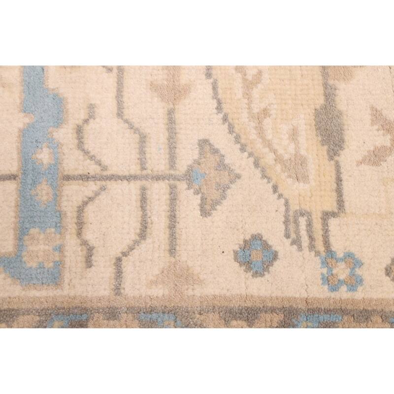 ECARPETGALLERY Hand-knotted Royal Oushak Ivory Wool Rug - 8'2 x 8'0