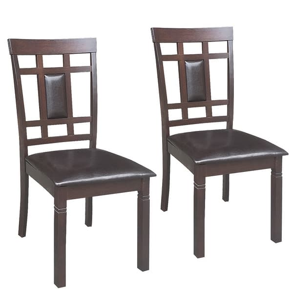 Shop Gymax Set Of 2 Dining Chairs Pu Leather Upholstered Seat High