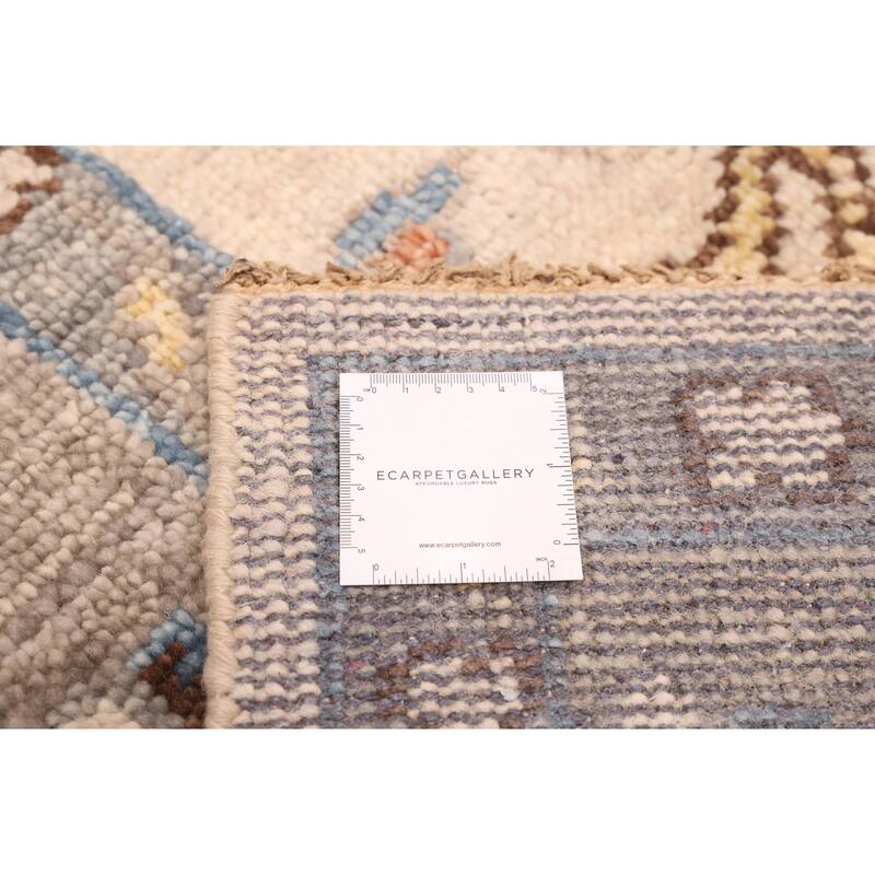 ECARPETGALLERY Hand-knotted Modern Oushak Ivory Wool Rug - 9'1 x 11'11