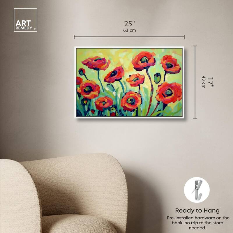 Red Poppy Field I Canvas by Art Remedy