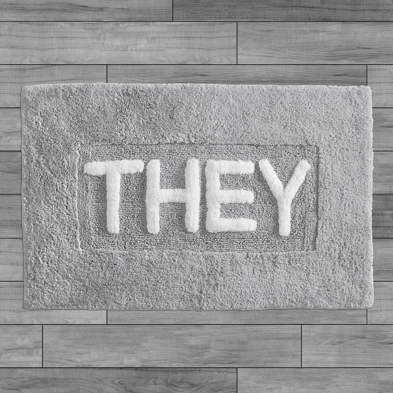 Jean Pierre Novelty "They" Cotton 21 x 34 in. Bath Rug