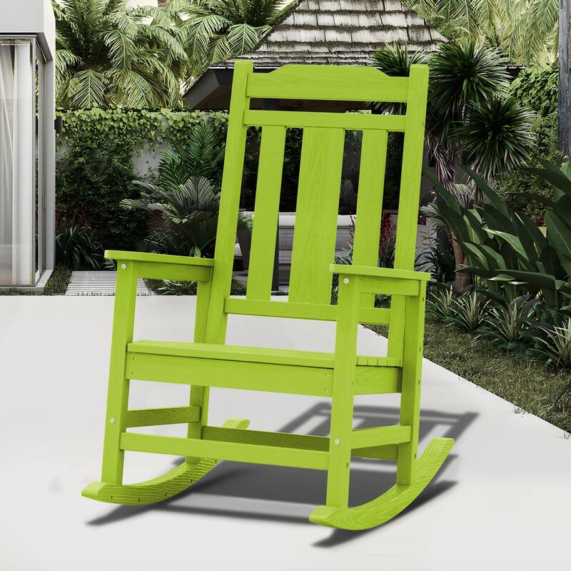 Outdoor Patio HDPE Rocking Chiar, Extra Wide Seat & Backrest