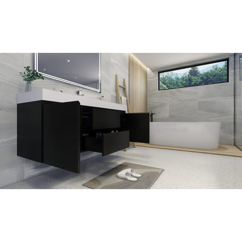 Baillie 60'' Wall-Mounted Vanity with Single Reinforced Acrylic Sink
