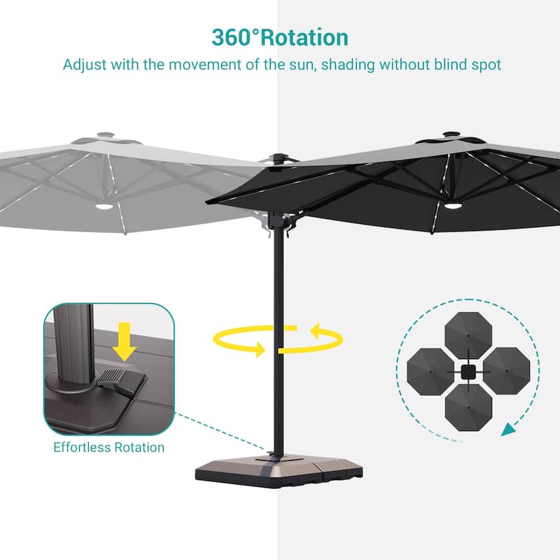 Sonkuki Outdoor 10FT LED Patio umbrella for Garden