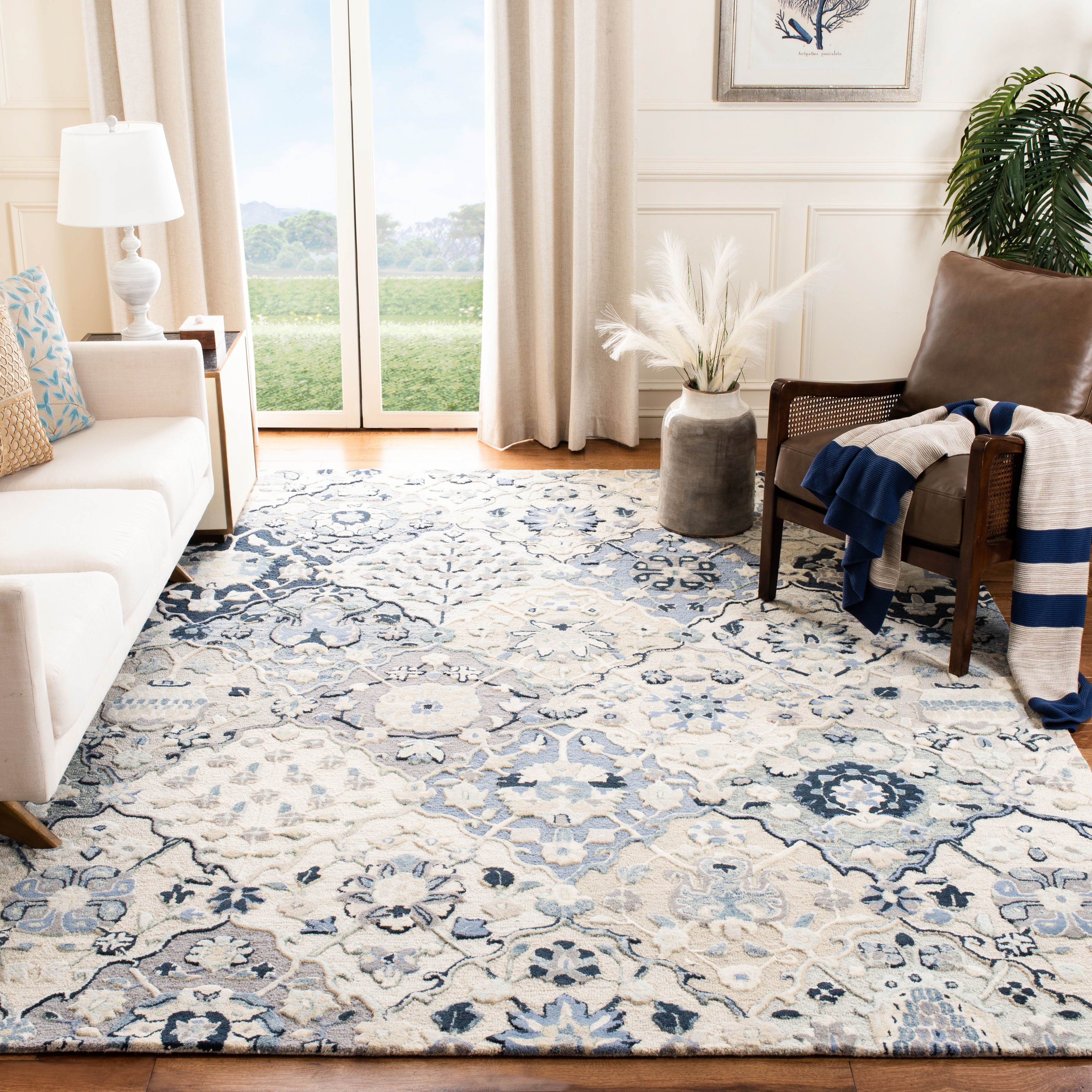 SAFAVIEH Handmade Glamour Printed Floral Wool Rug - Overstock - 40452628