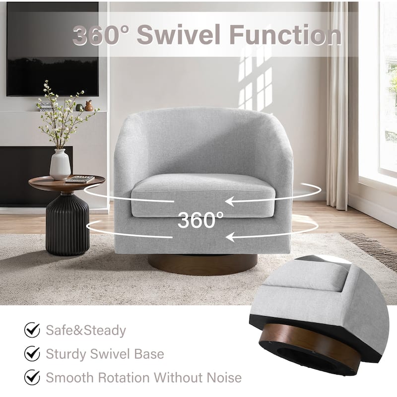 31.1'' W Barrel Swivel Accent Chair (Set of 2)