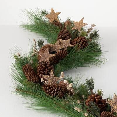 Artificial Lush Pine & Pinecone Garland Multicolor 65"H - Green - 5'5"L x 9"W x 7"H