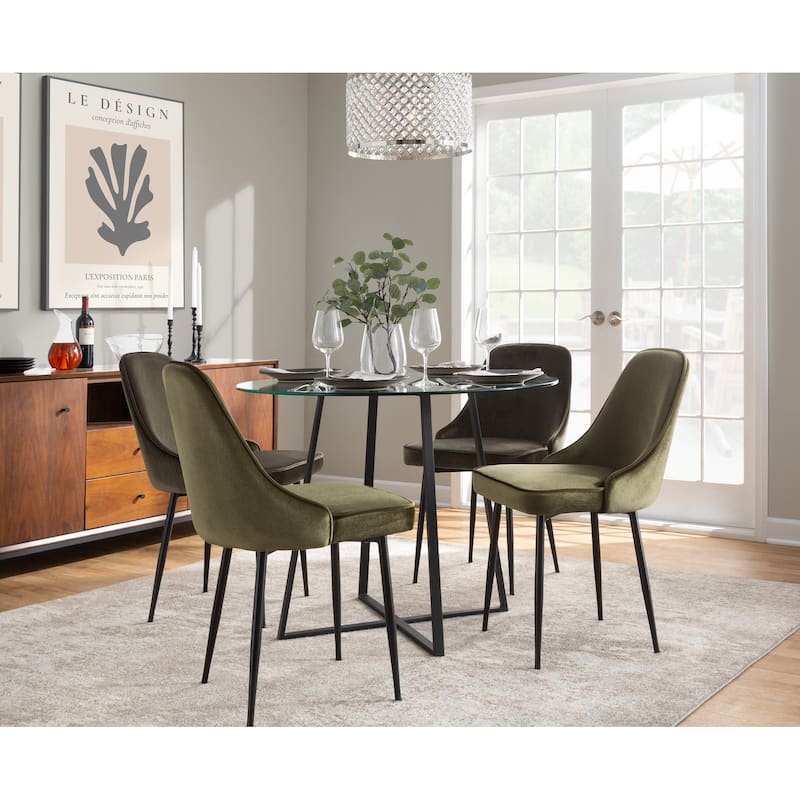 Silver Orchid Naldi Contemporary-Glam Velvet Dining Chair (Set of 2)