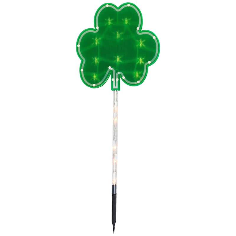 Shamrock St. Patrick 's Day Pathway Marker Lawn Stakes 28.75" Green 4