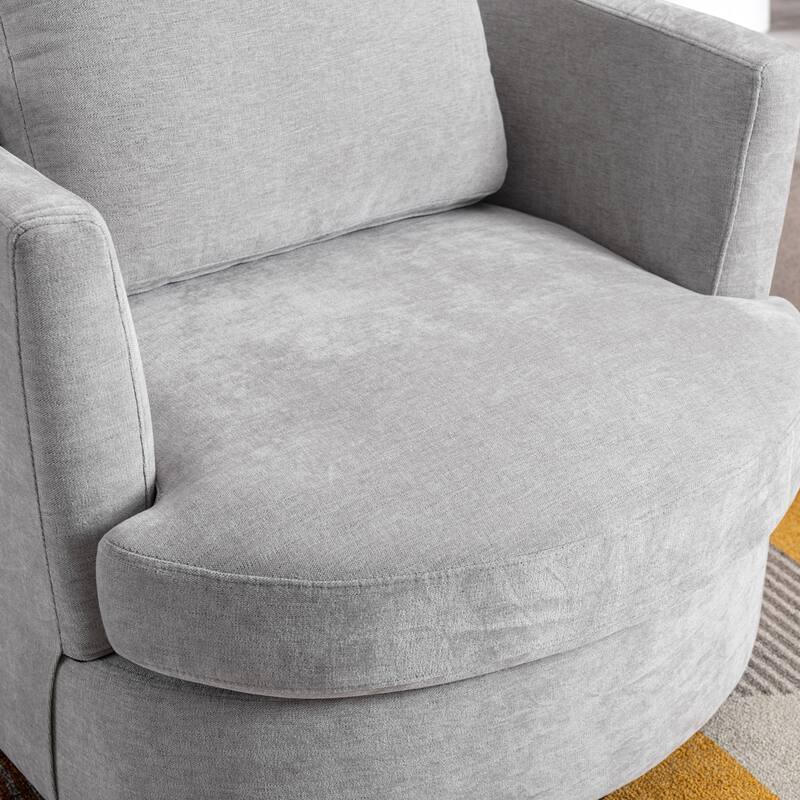 Modern Upholstered Swivel Barrel Chair(Set Of 2)