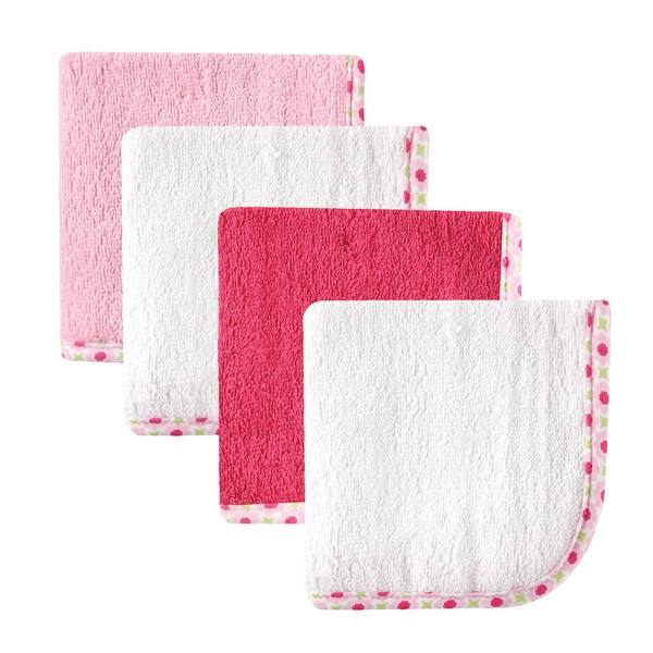 slide 1 of 1, Hudson Baby Infant Girl Super Soft Cotton Washcloths, Flower, One Size - Flower - One Size One Size - Flower