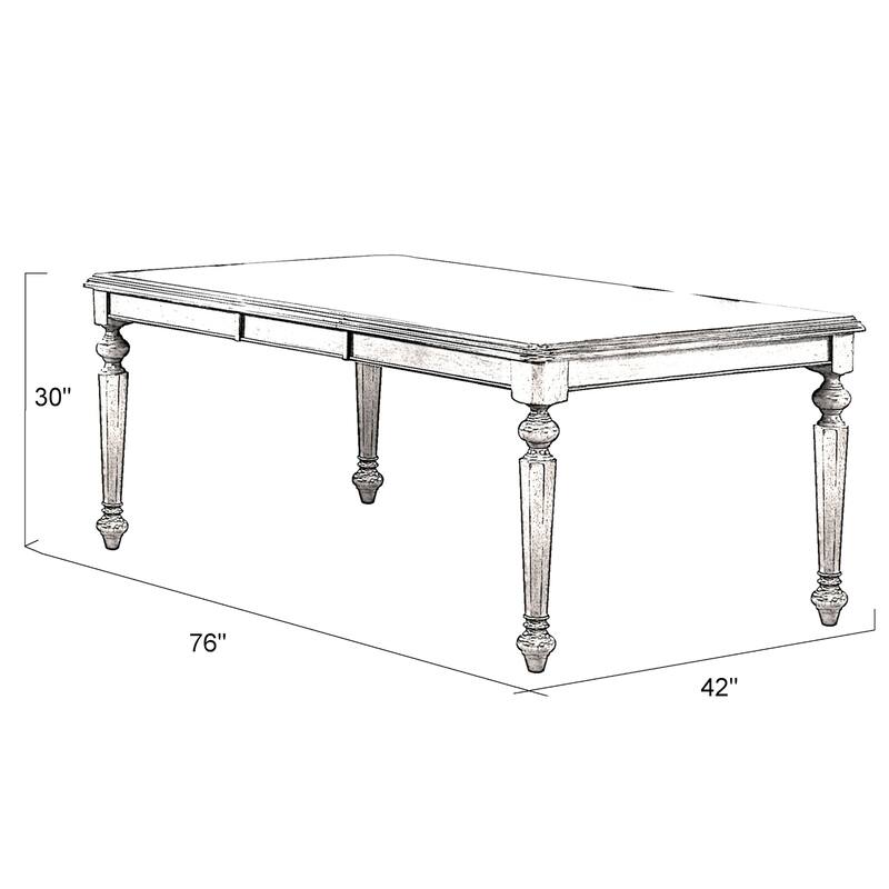 Extendable Dining Set 8 Seater - Rectangular Table with Butterfly Leaf - Distressed Brown Finish