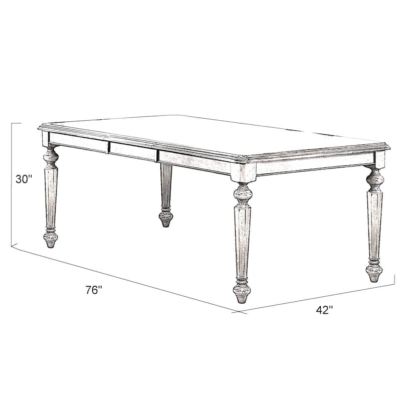 Extendable Dining Table - Rectangular Table Seats 8 - Antique White & Chestnut Brown Finish - 58