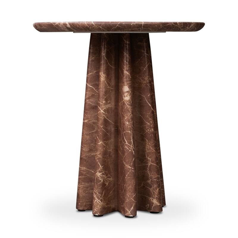 Folda Sculpted Concrete Pedestal Side Table