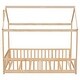 preview thumbnail 14 of 13, Natural Twin House Bed With Guardrails and Slats