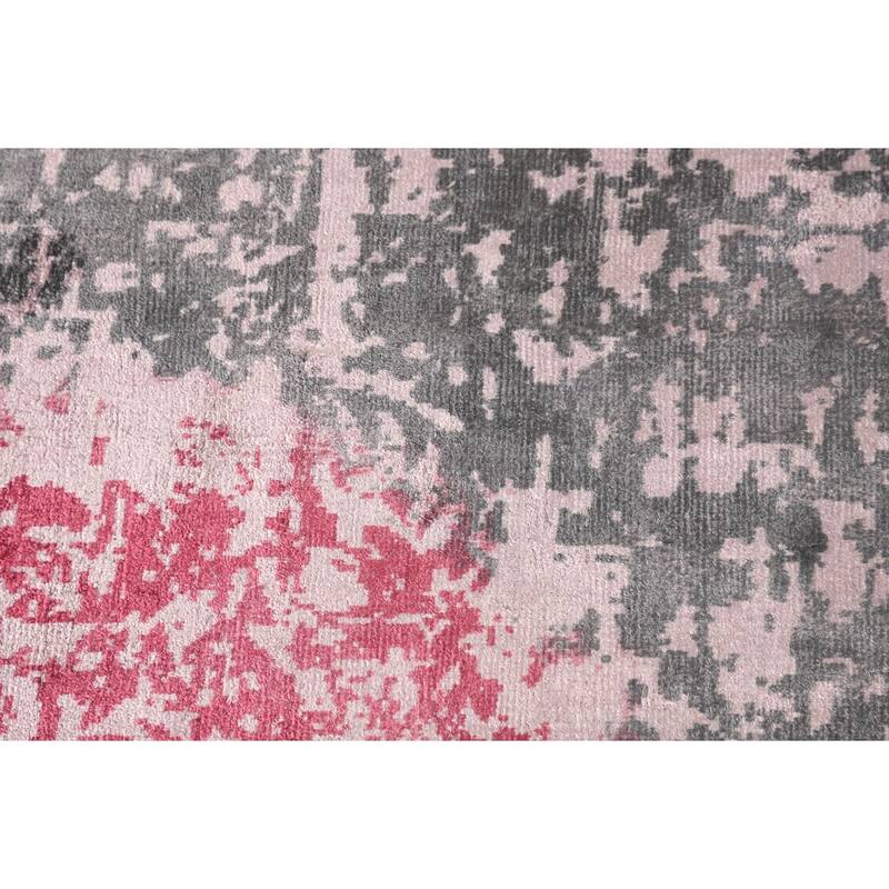 Contemporary Abstract Area Rug Handmade Modern Wool Carpet - 6'10" X 9'10"