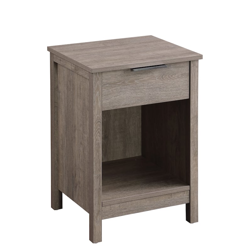 Nightstand with Drawer,End Table With Drawer and Open Shelf,Easy Assemble,Sturdy Side Frames,Metal Handle