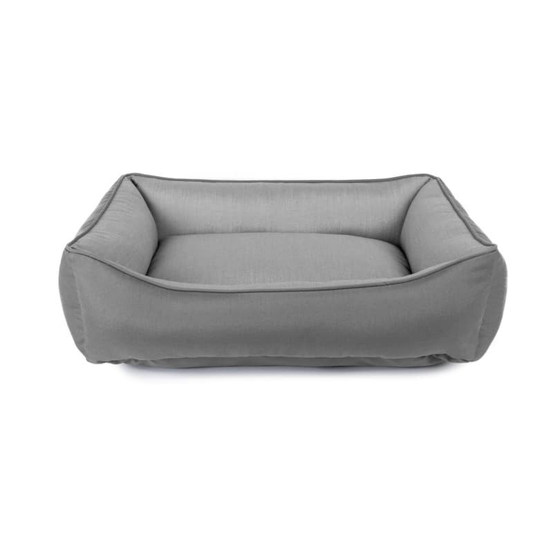 Sunbrella Indoor/Outdoor Reversible Double Sided, Cuddler Dog Bed with Bumper - 20x26 - Light Grey/Dark Grey