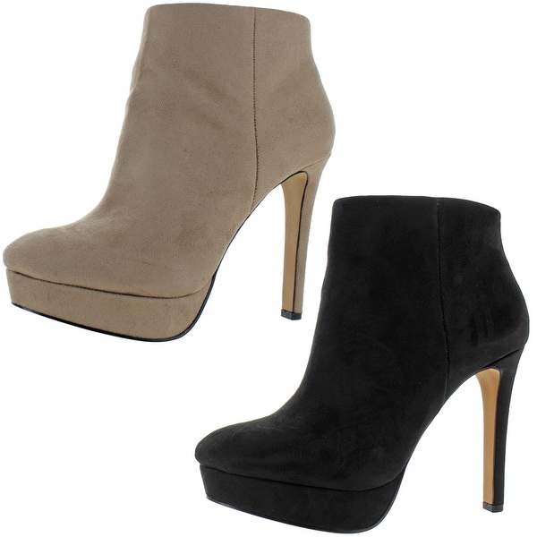 faux suede platform ankle boots