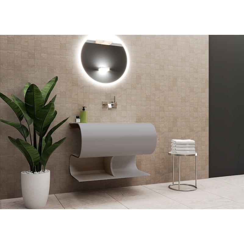 Soprano 30" Wall Mounted S Shape Sink with Shelf - No Faucet Hole