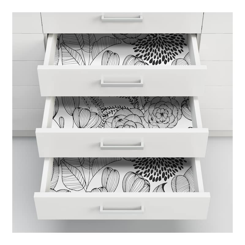 NuWallpaper Black Secret Garden Peel & Stick Wallpaper - 216in x 20.5in x 0.025in