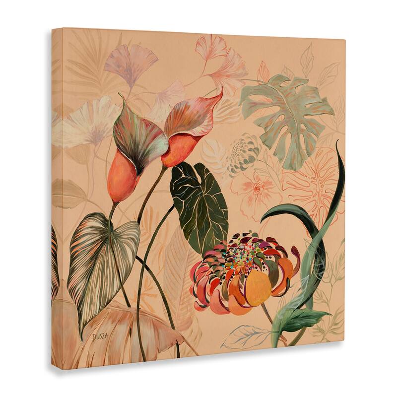Stupell Layered Tropical Foliage Canvas Wall Art Design By Dusza