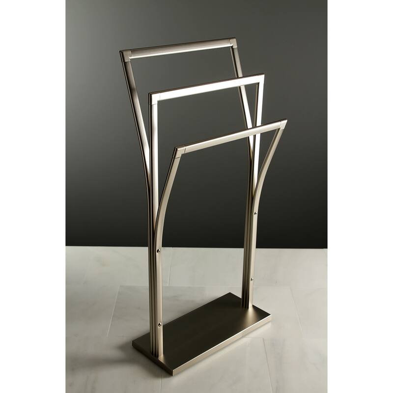 Edenscape Freestanding Y-Style Towel Rack in Brushed Nickel