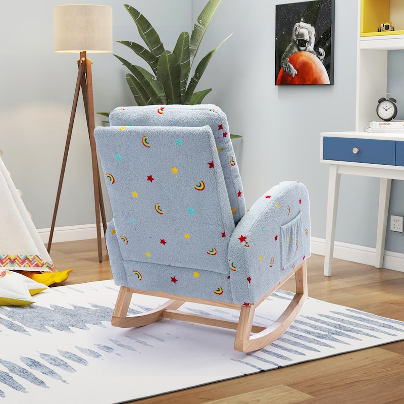 Nursery Rocking Chair High Back Accent Rocker for Living Room