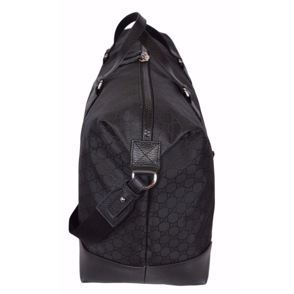 gucci men's black duffle bag