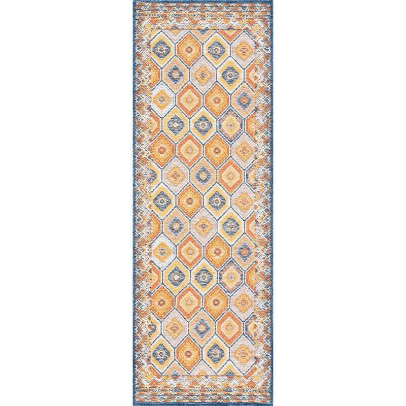 Alfresco Nautical & Coastal Geometric Reversible Indoor/Outdoor Area Rug