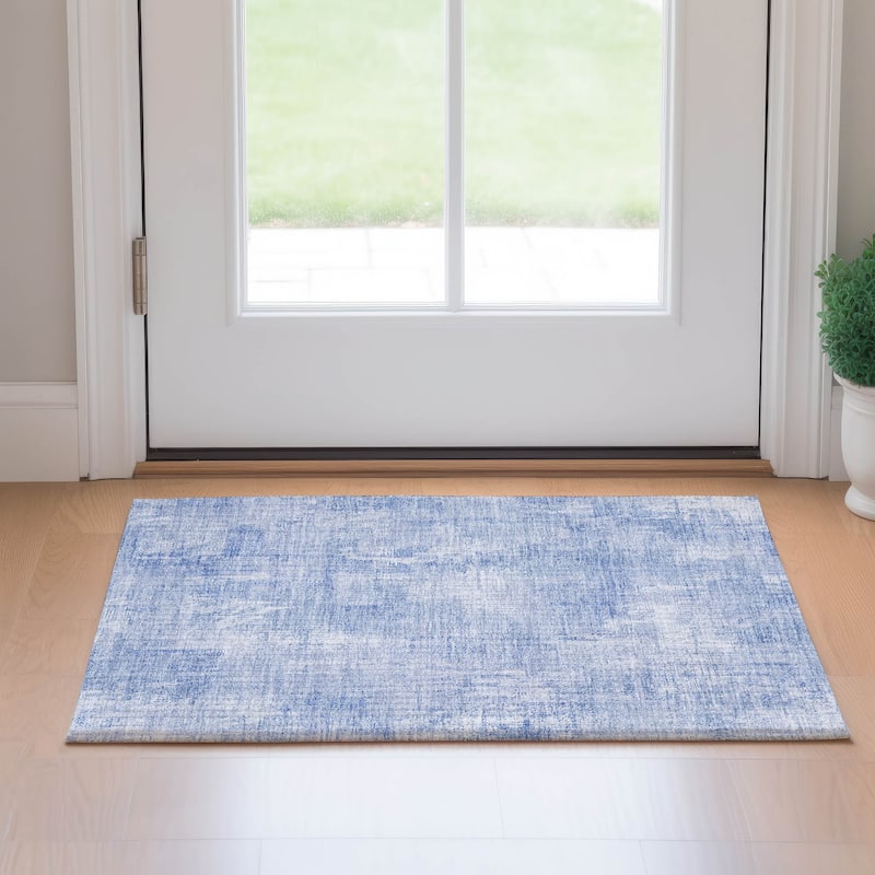 Premium Washable Super Soft Modern Imprints Mayfield Rug - Sky - 1' 8" x 2' 6"