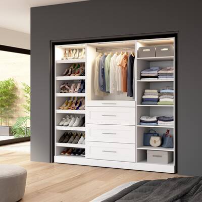 Bestar Florence 85W x 25D Closet System with Drawers, Shaker