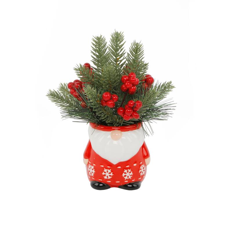 Xmas Mix in Gnome Ceramic Pot