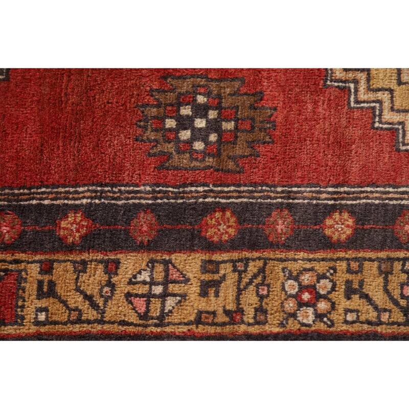 Vegetable Dye Ardebil Persian Runner Rug Hand-knotted Wool Carpet - 3'3"x 12'8"