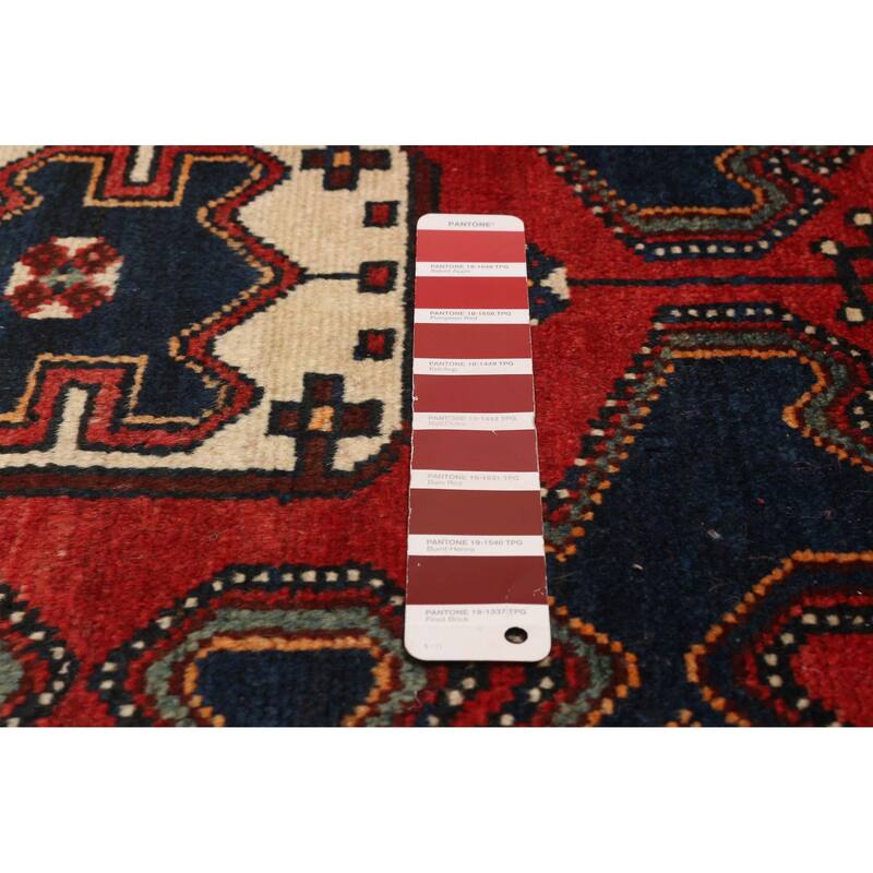 ECARPETGALLERY Hand-knotted Anadol Navy, Red Wool Rug - 3'3 x 10'8