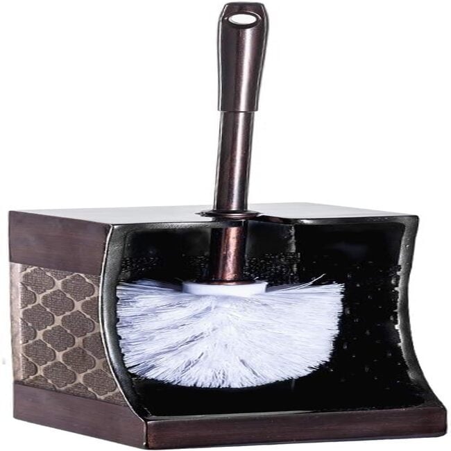 Brown toilet deals brush set