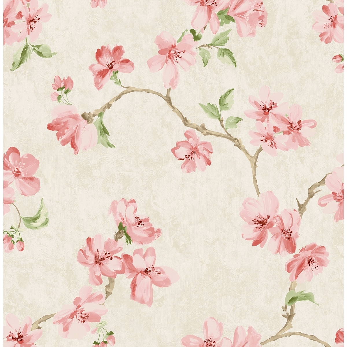 Seabrook Designs Bromsgrove Floral Branch Unpasted Wallpaper