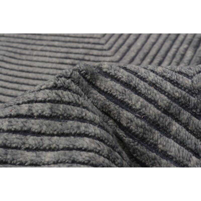 ECARPETGALLERY Hand-knotted Tangier Grey Wool Rug - 8'2 x 9'9