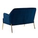 preview thumbnail 113 of 117, Barbara 43" Contemporary Velvet Loveseat Sofa with Goldtone Metal Legs by HULALA HOME