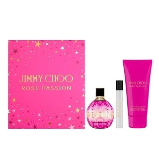 Jimmy Choo Rose Passion Eau de Parfum 3 Piece Gift Set for Women - Bed