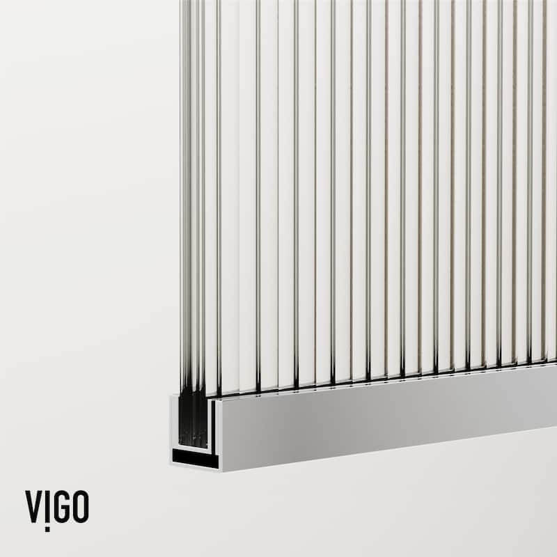 VIGO Zenith 34" W x 62" H Frameless Fixed Tub Screen Door