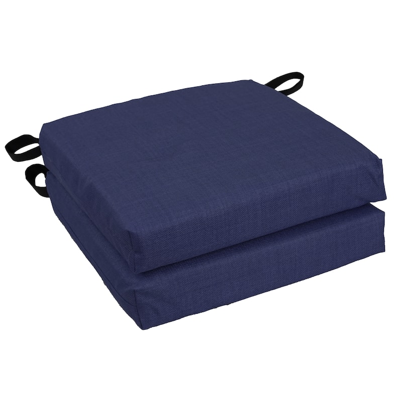 16-inch Indoor/Outdoor Solid Chair Cushions (Set of 2) - 16 x 16 - Azul