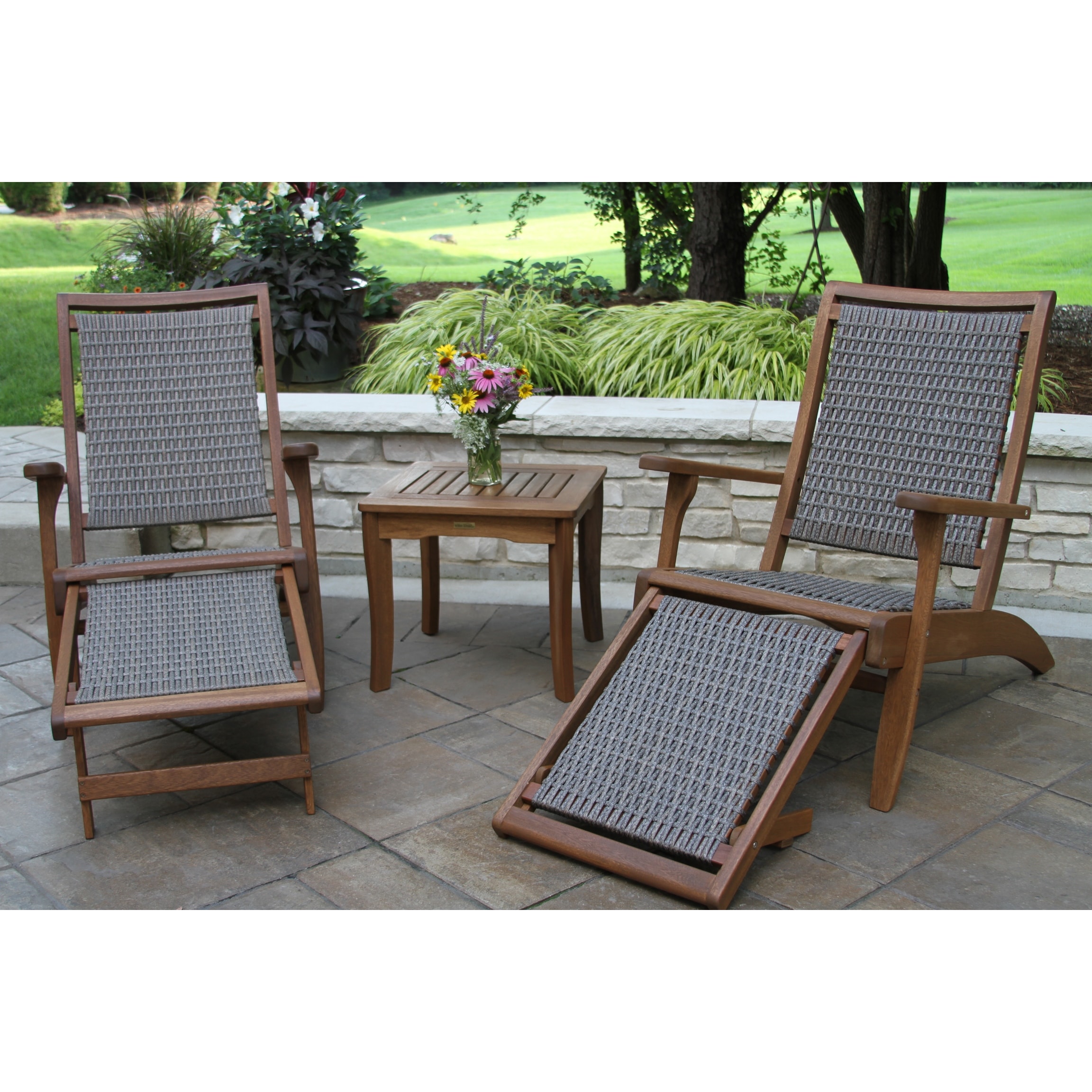 Wicker eucalyptus lounger hot sale