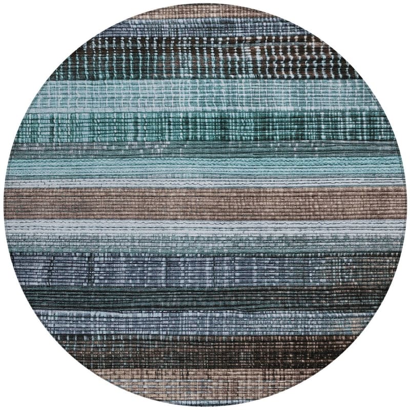 HomeRoots Striped Transitional Rectangle Outdoor Rug