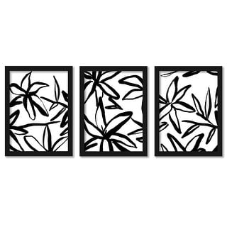 Black Lilies Jetty Home Botanical 2 - 3 Piece Framed Gallery Art Set ...