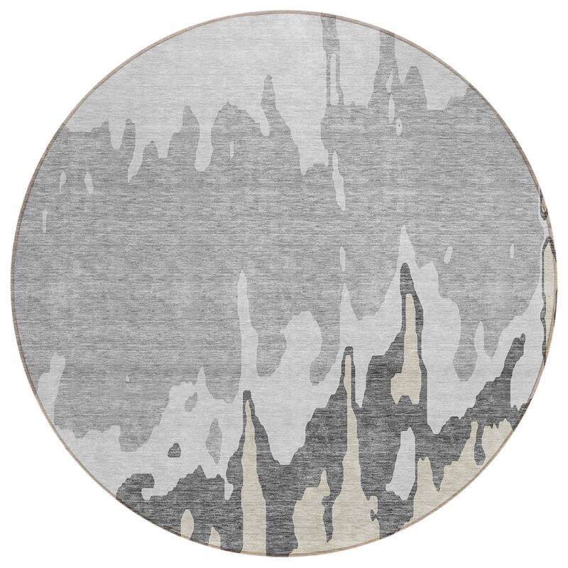 Machine Washable Indoor/ Outdoor Modern Abstract Chantille Rug
