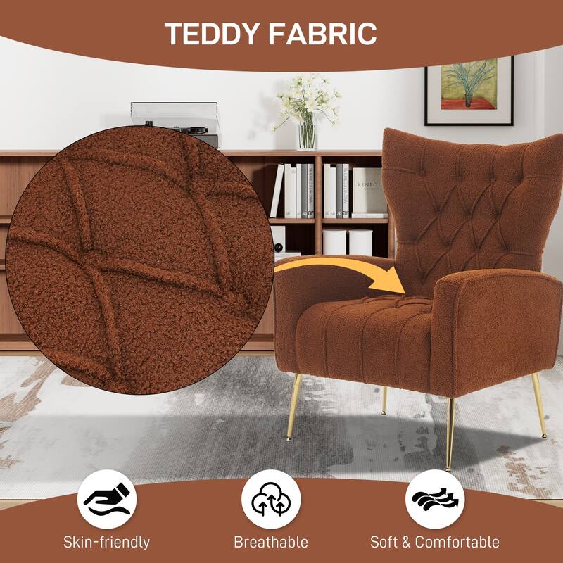 Ouyessir Upholstered Tufted Accent Chair with Ottoman