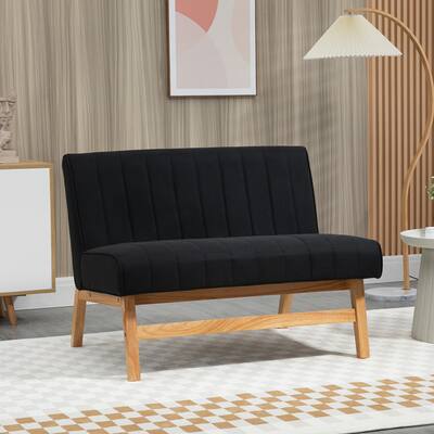 HOMCOM 42" Small Loveseat Sofa Couch for Bedroom, Living Room Furniture, Space-Saving 2 Seater Couch - N/A