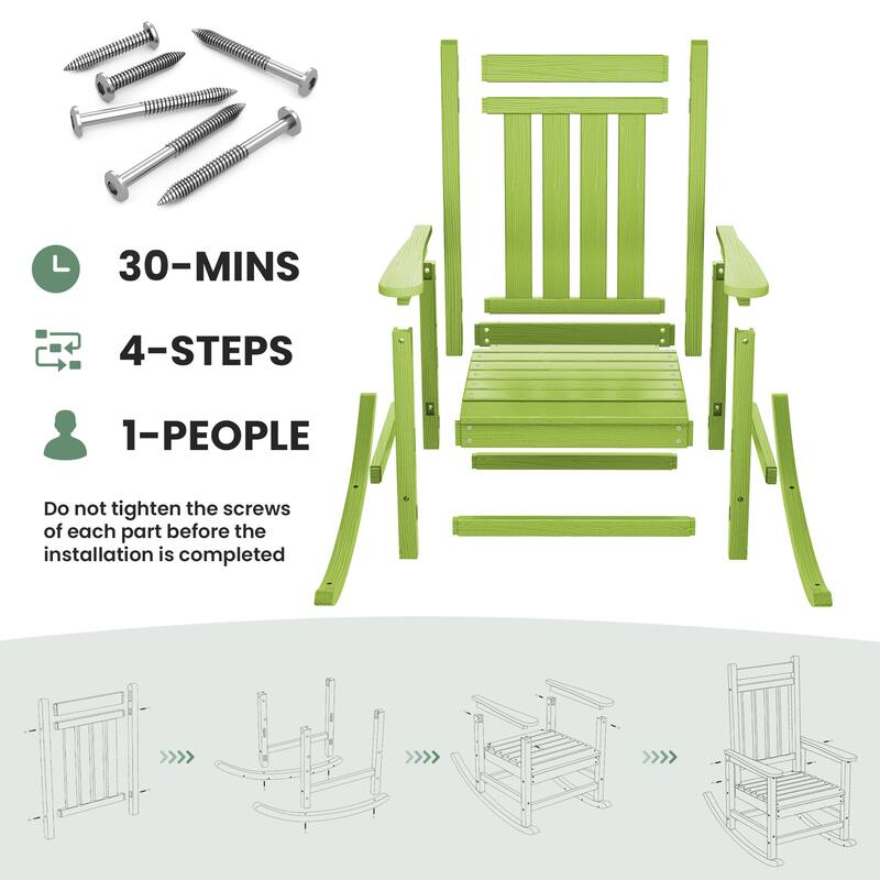 HDPE Outdoor Patio Rocking Plastic Adirondack Chair