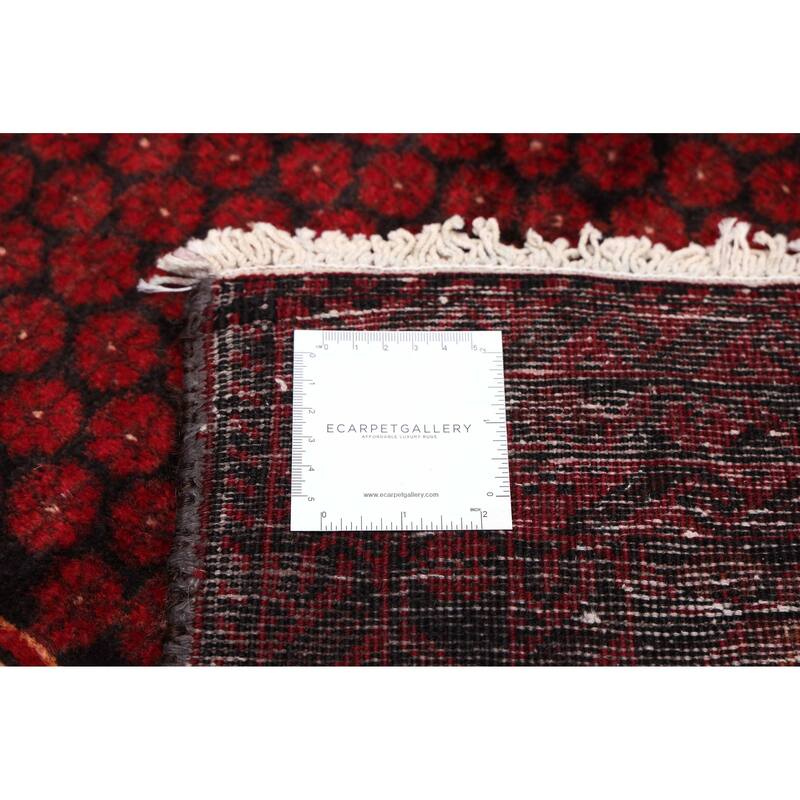 ECARPETGALLERY Hand-knotted Baluch Red Wool Rug - 3'4 x 6'2